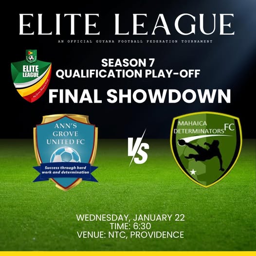 Mahaica Determinators FC, Ann’s Grove United FC face off Wednesday in Elite League Season 7