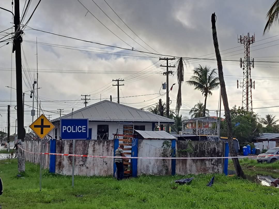 Investigation launched: Explosive device thrown at Ruimveldt Police Outpost, gate destroyed