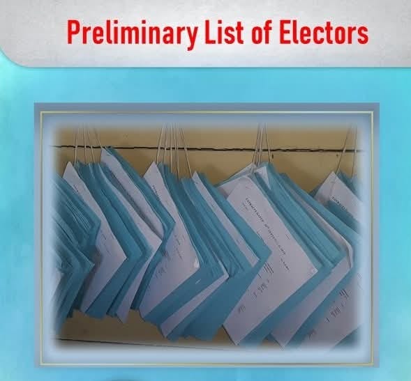 Preliminary List of Electors to be available soon