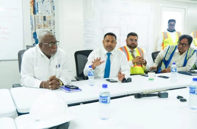 Minister Indar addresses contractors today (DPI photo)