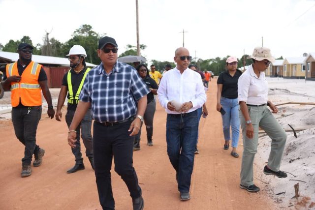 Minister Croal during an inspection visit