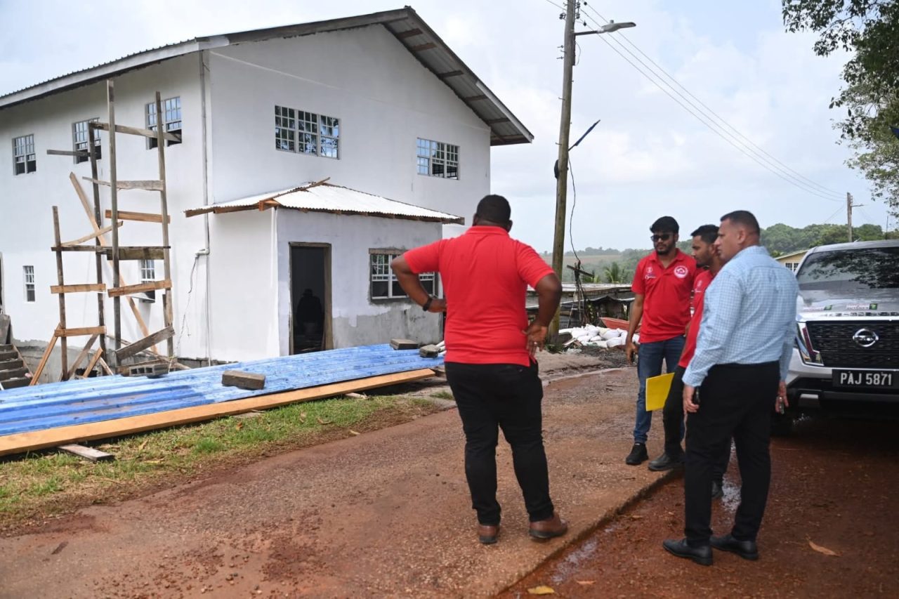 Minister Croal inspects progress of new regional housing office in Region One