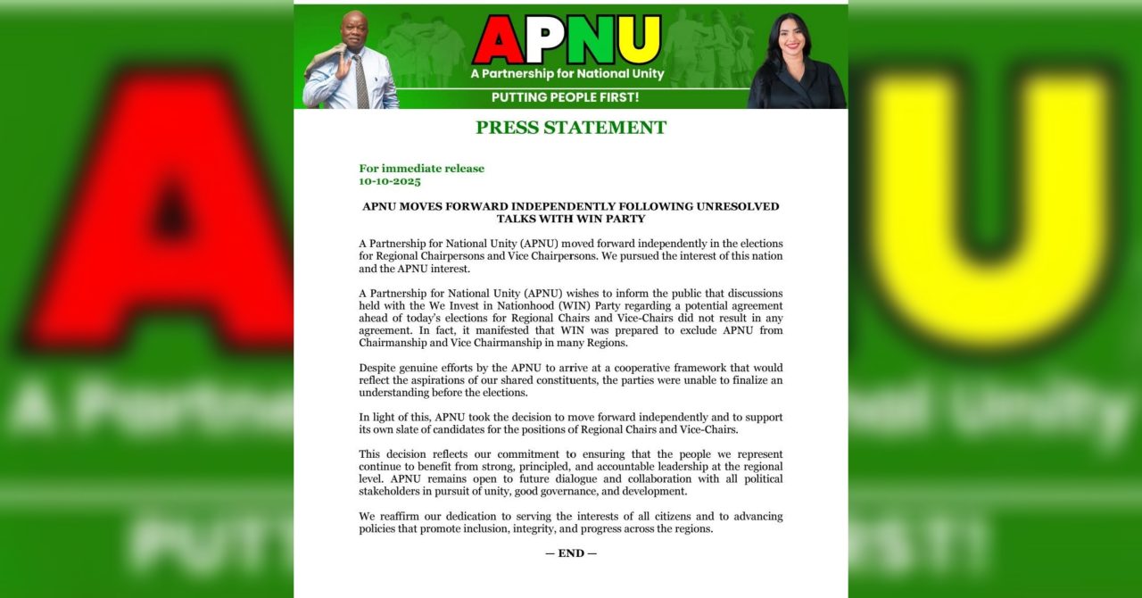 APNU responds following WIN’s allegations of political collusion