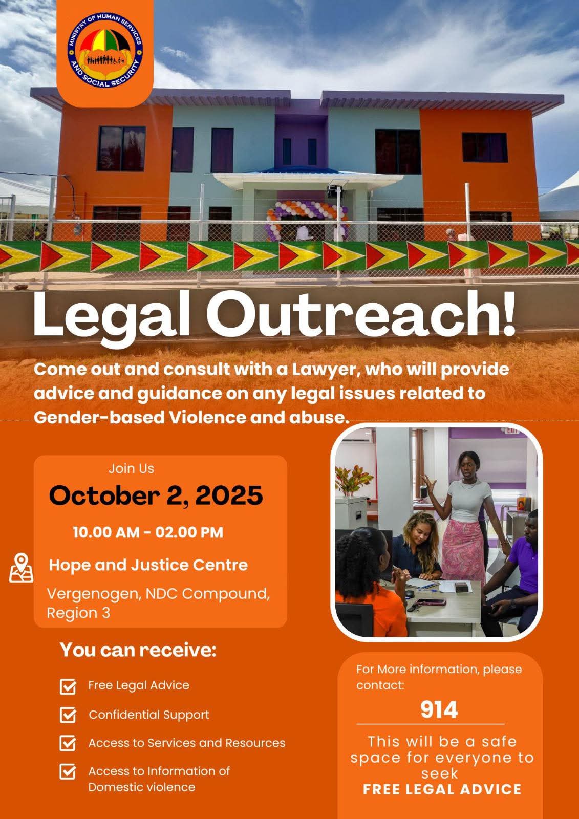 Ministry of Human Services hosts legal outreach in Region 3