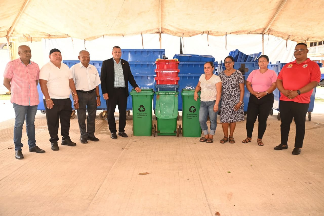 18 Churches in Mabaruma receive garbage bins to support national beautification efforts
