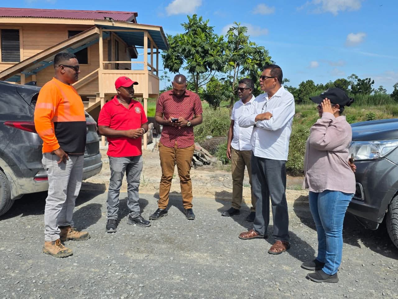Minister Ramraj inspects progress on Lima Sands Phase 5 Road Project