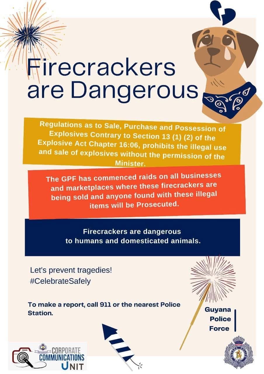 Police warn against firecracker use during New Year celebrations