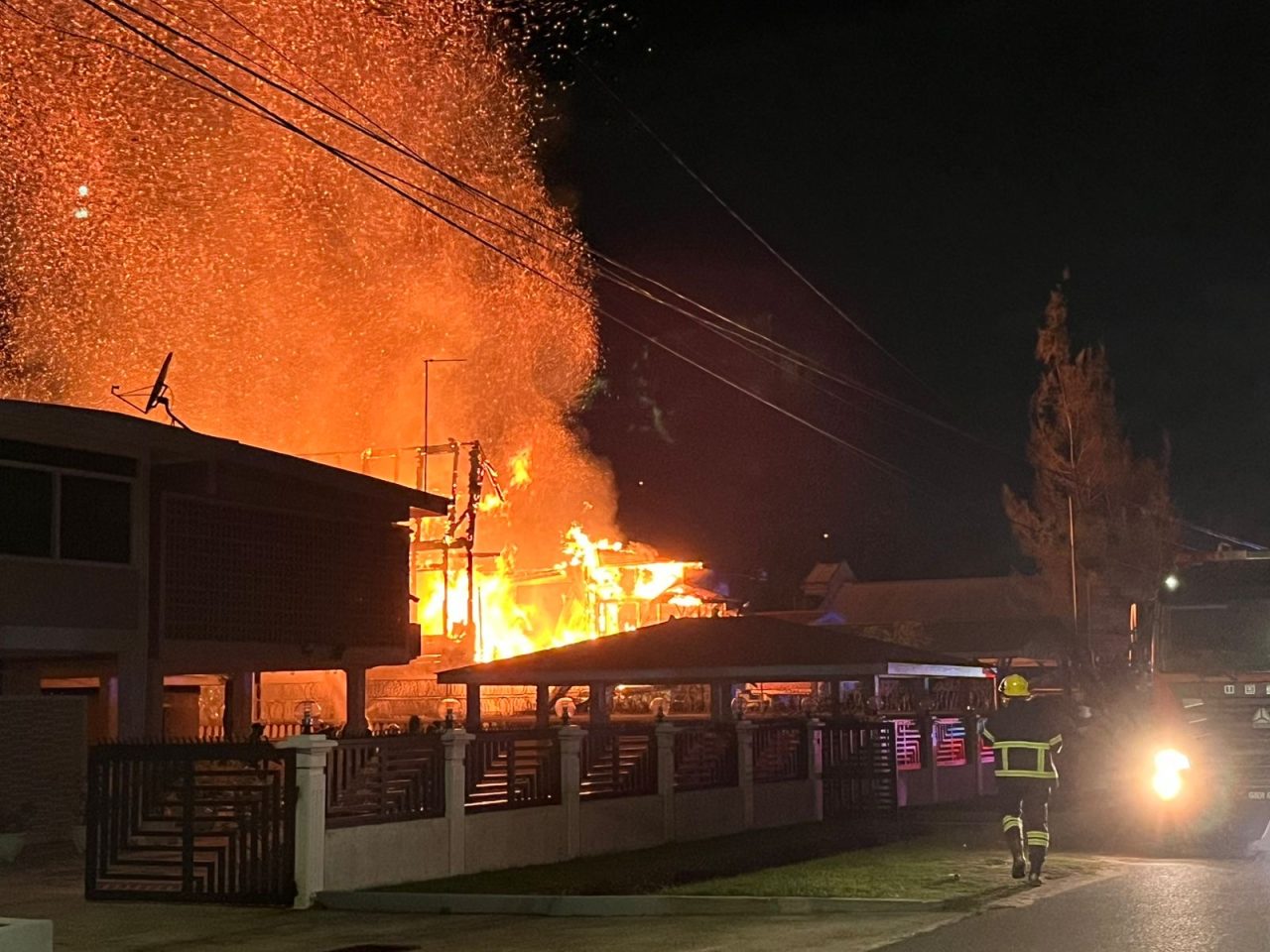 Abandoned Berbice government building destroyed by fire