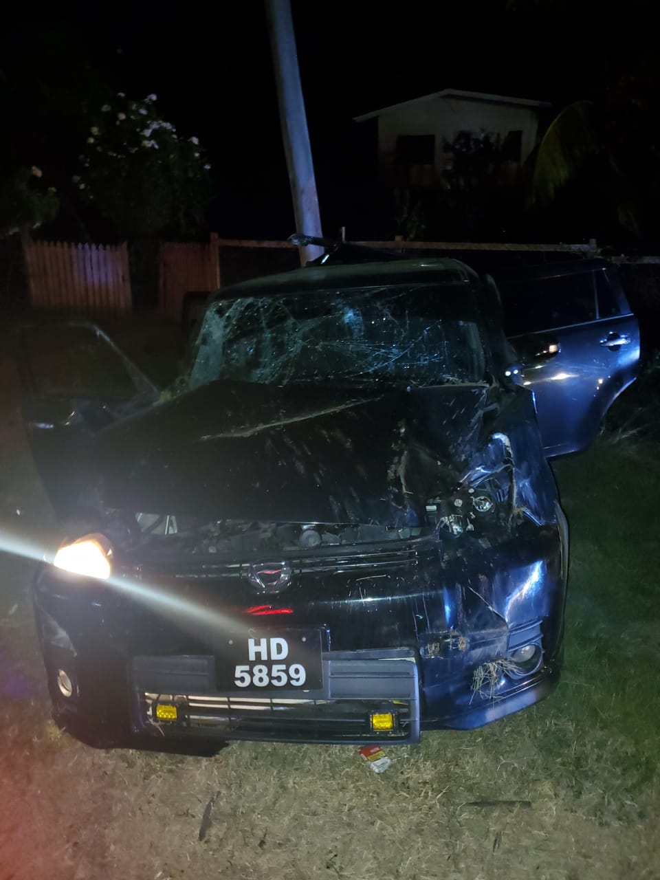Speeding hire car driver, passenger die; several injured in Mahaicony accident