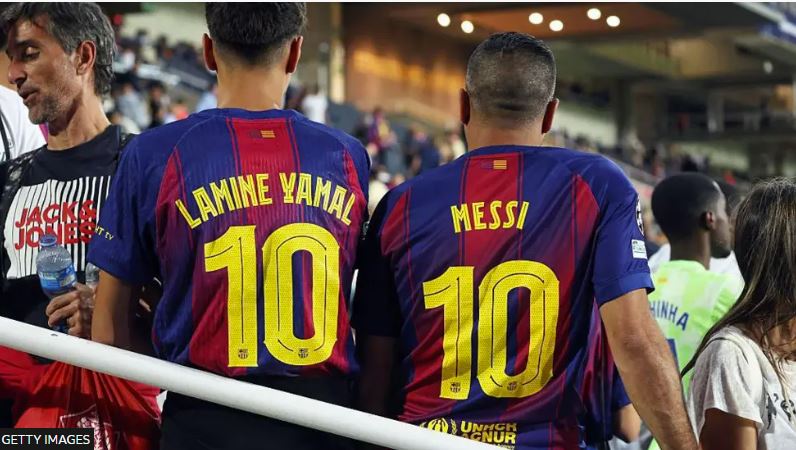 Messi left Barcelona for Paris St-Germain in 2021, two years before the debut of a 15-year-old Yamal, who went on to inherit the number 10 shirt in 2025